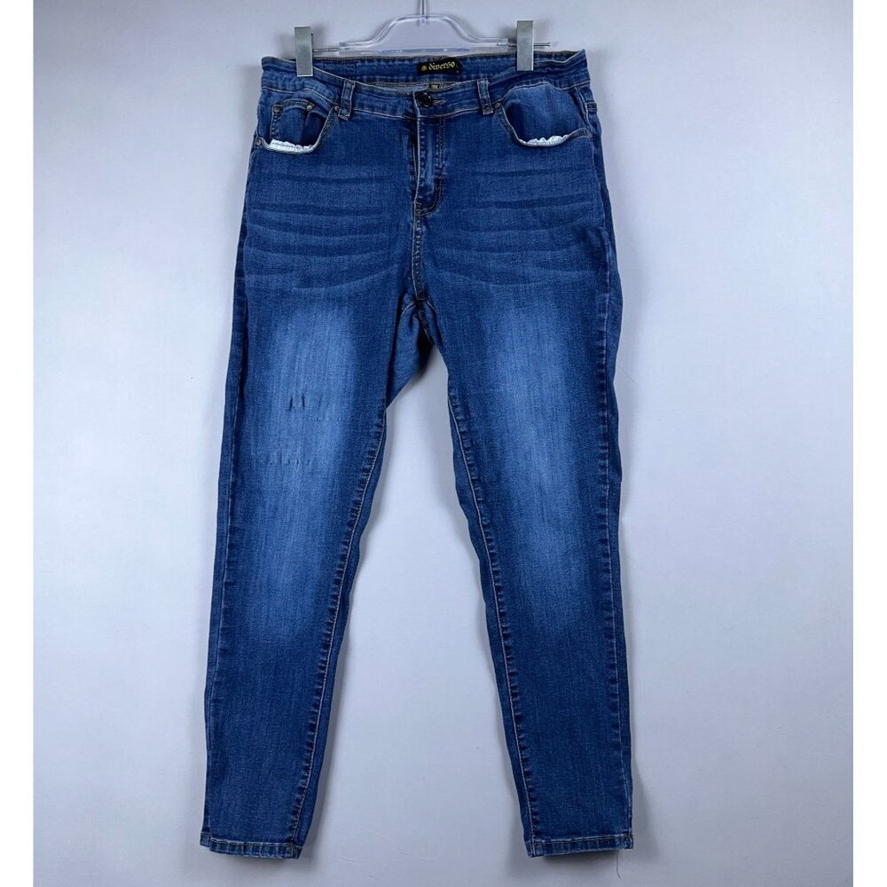 Diverso Skinny Jeans Womens Size 18W Medium Wash Mid Rise Five Pockets Blue
